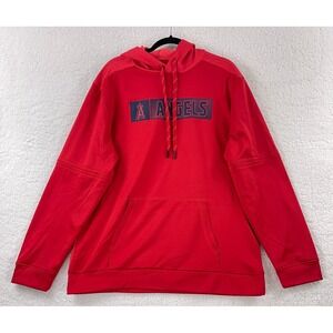 MLB Los Angeles Angels Sweater Mens Large Red Hoodie Pullover Long Sleeve Casual